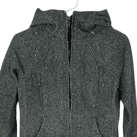 Lululemon Scuba Hoodie Jacket Full Zip Womens 4 Small Gray Black Speckle Pockets - Picture 3 of 12